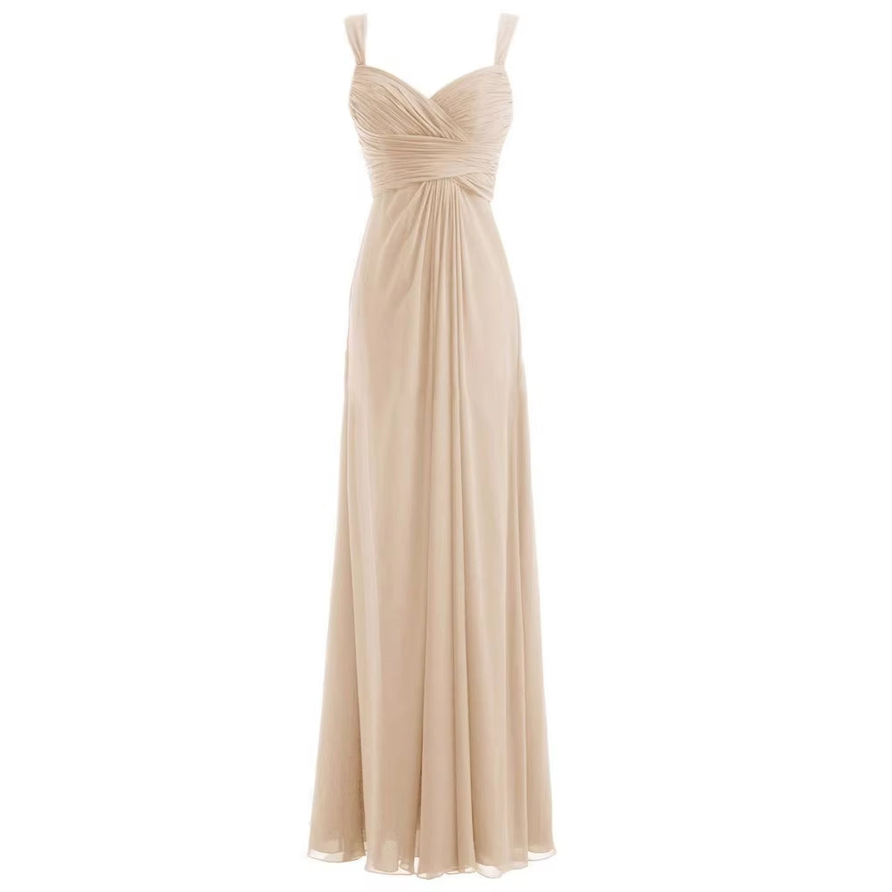 Buyishang A Line Chiffon Sweetheart Pleat Elegant Off Shoulder Evening Bridesmaid Dresses Wedding Party Formal Prom Lace Up Back